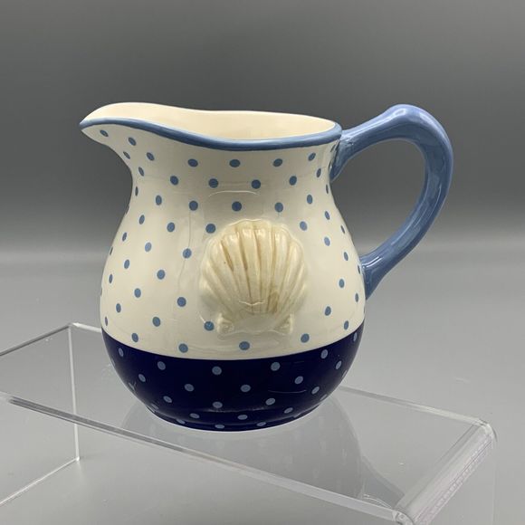 Gorham Lenox She Sells Seashells Blue Creamer Merry Go Round Syrup Server Clam - Picture 2 of 6